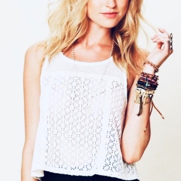 Free People Tops - EUC Free People crochet lace tank, size XS!